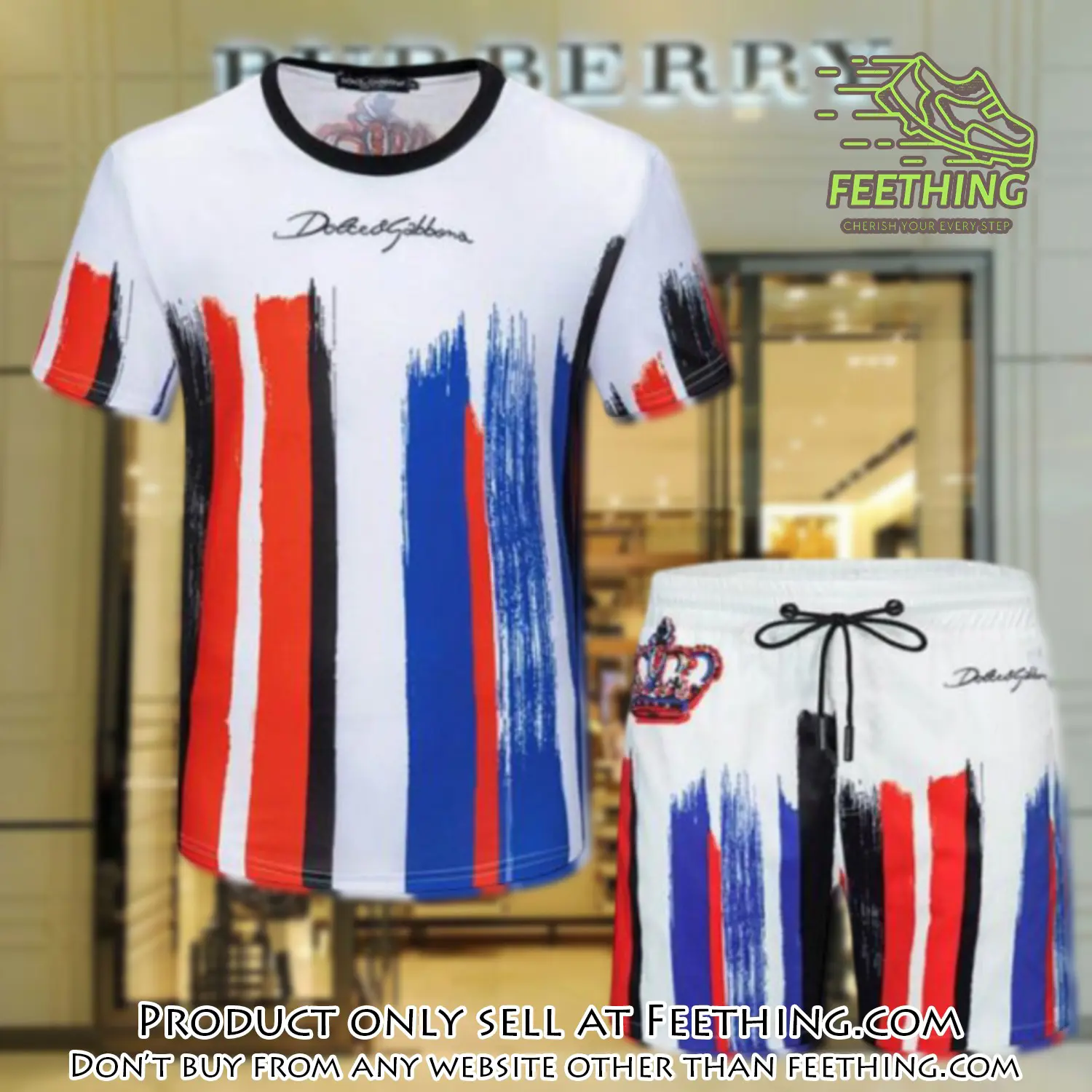 Burberry combo unisex tshirt & short limited luxury outfit cts1039 ft4806328